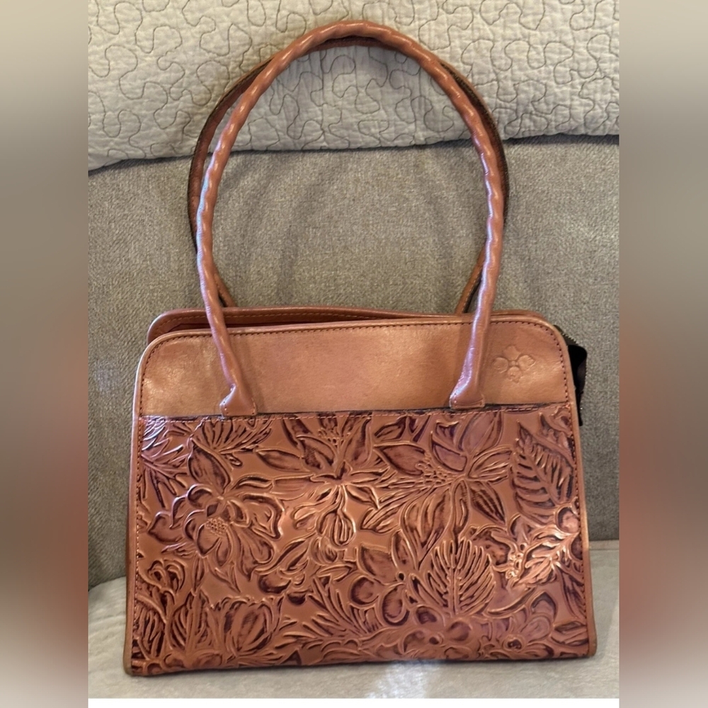 Patricia Nash Brown Floral Shoulder Bag